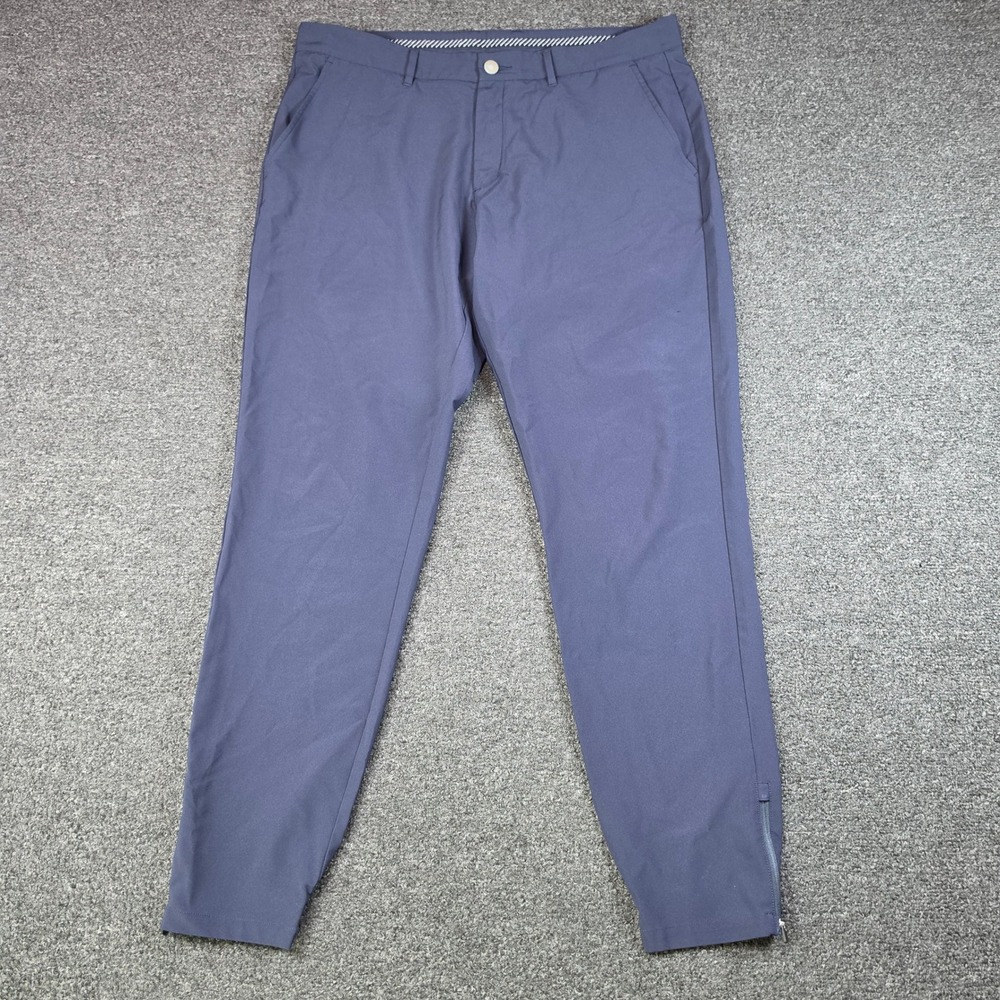 Primo Golf Joggers Navy Blue Mens 36x30 Tapered Ankle Zip Performance Pant Light